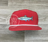 Trout On Retro Poly Rope Hat Red Ready To Go