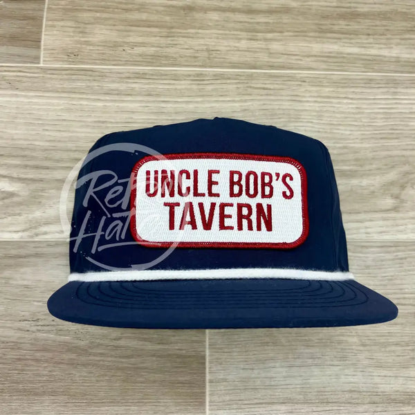 Uncle Bobs Tavern On Navy Poly Retro Rope Hat Ready To Go
