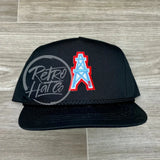Vintage 80S/90S Houston Oilers Derrick Patch On Classic Rope Hat Black Ready To Go