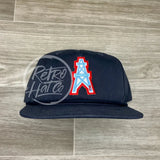 Vintage 80S/90S Houston Oilers Derrick Patch On Retro Rope Hat Solid Navy Ready To Go