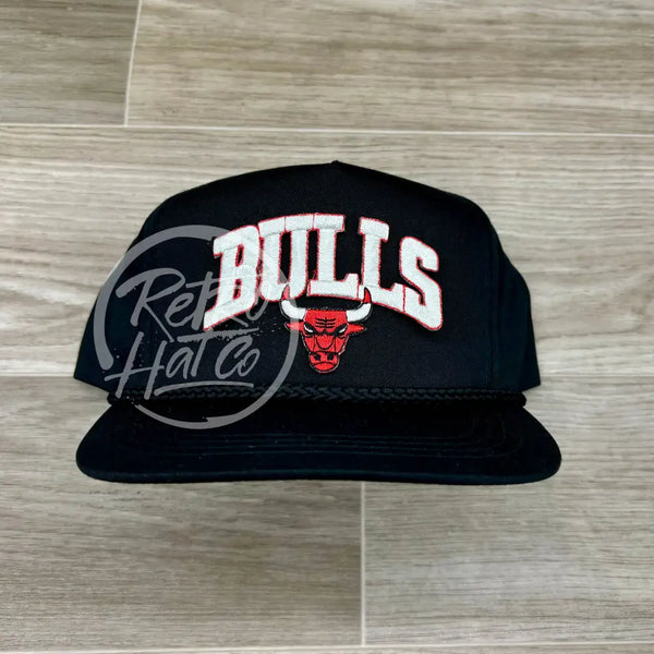 Vintage 90S Chicago Bulls Arch Patch On Black Classic Retro Hat White Arch Ready To Go