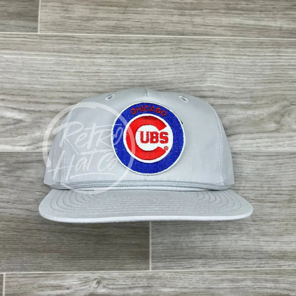 Vintage 90S Chicago Cubs Patch On Smoke Gray Retro Rope Hat Ready To Go