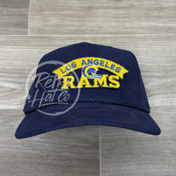 Vintage 90s Los Angeles Rams on Navy Blue Corduroy Rope Hat Ready to Go
