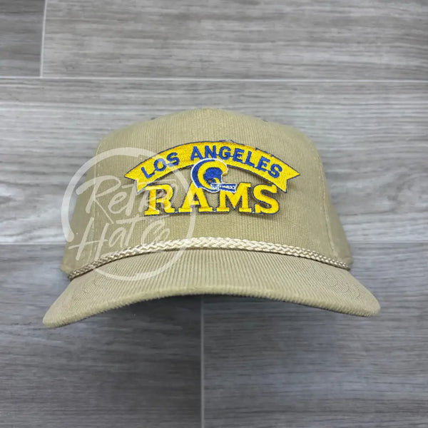 Vintage 90s Los Angeles Rams on Tan Corduroy Rope Hat Ready to Go