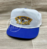 Vintage 90S Los Angeles Rams Patch On White/Blue Retro Rope Hat Ready To Go