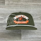 Vintage 90S Miami Hurricanes Patch On Retro Rope Hat Olive W/White Ready To Go
