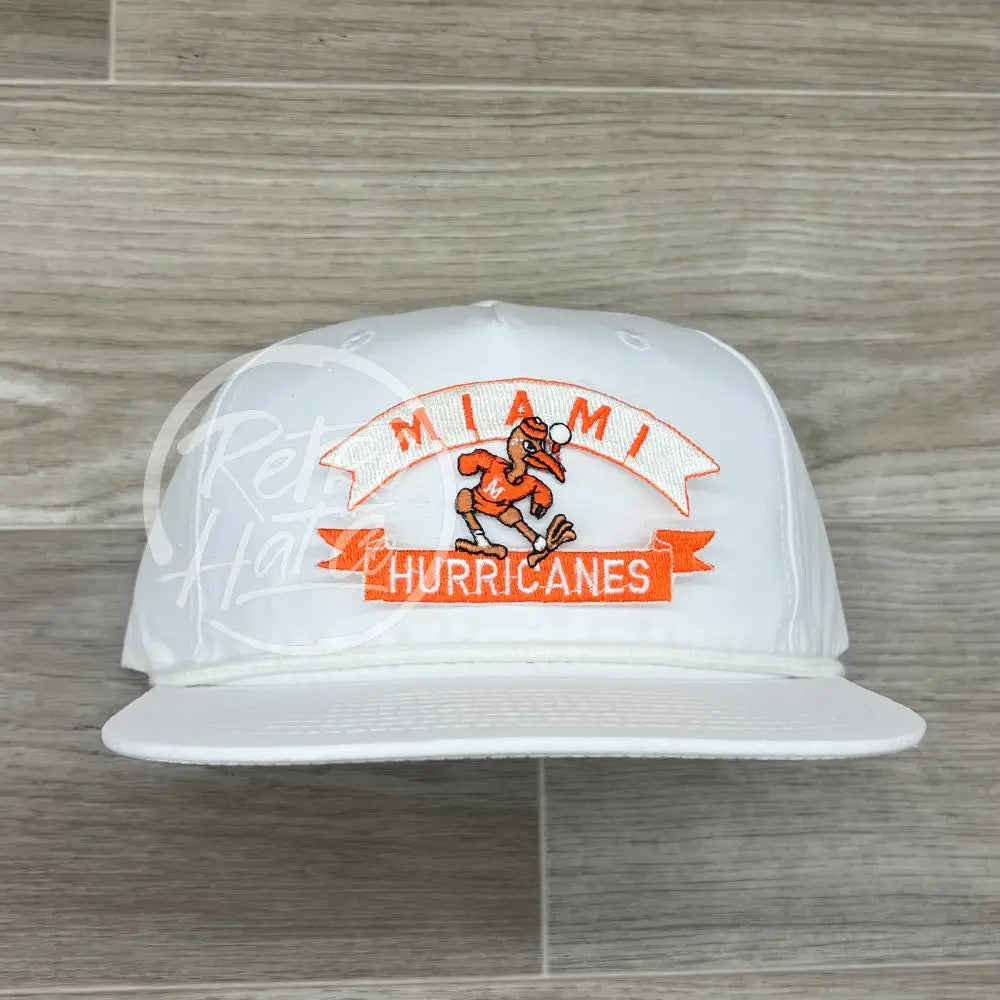 Vintage 90s Miami Hurricanes Patch on Retro Rope Hat