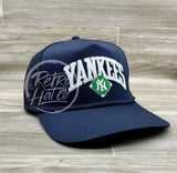 Vintage 90S New York Yankees (White Arch) Patch On Navy Meshback Trucker Hat Ready To Go
