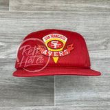 Vintage 90S San Francisco 49Ers Niners Pennant Patch On Retro Rope Hat Solid Red Ready To Go
