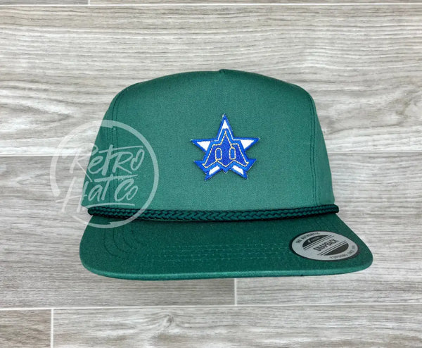Vintage 90s Seattle Mariners M on Green Classic Rope Hat Vintage 90s Seattle Mariners M on Green Classic Rope Hat