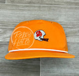 Vintage 90S Tampa Bay Buccaneers Helmet Patch On Bright Orange Retro Hat W/White Rope Ready To Go