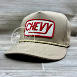 Vintage Chevy Trucks / Chevrolet Patch on Tall Tan Retro Rope Hat Ready to Go