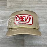 Vintage Chevy Trucks / Chevrolet Patch on Tall Tan Retro Rope Hat Ready to Go