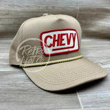 Vintage Chevy Trucks / Chevrolet Patch on Tall Tan Retro Rope Hat Ready to Go