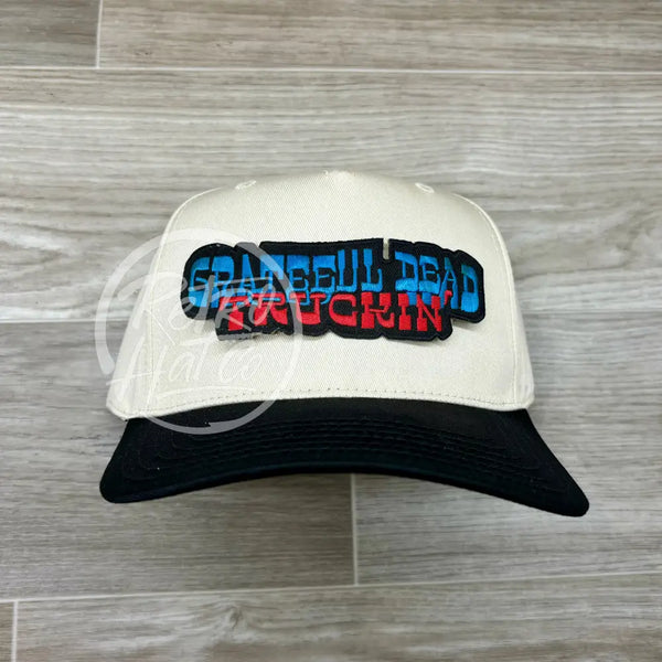 Vintage Grateful Dead / Truckin Patch On Natural/Black Retro Hat Ready To Go