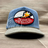 Vintage Oilfield Red Adair Wild Well Control Patch on Charcoal/Sand Stonewashed Rope Hat Ready to Go