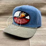 Vintage Oilfield Red Adair Wild Well Control Patch on Charcoal/Sand Stonewashed Rope Hat Ready to Go