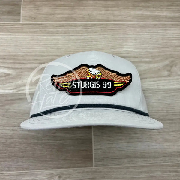 Vintage Sturgis ‘99 Biker Rally / Eagle Patch on Smoke Gray Retro Hat