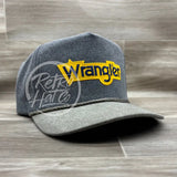 Wrangler on Stonewashed Two-Tone Retro Rope Hat Charcoal / Sand Ready to Go