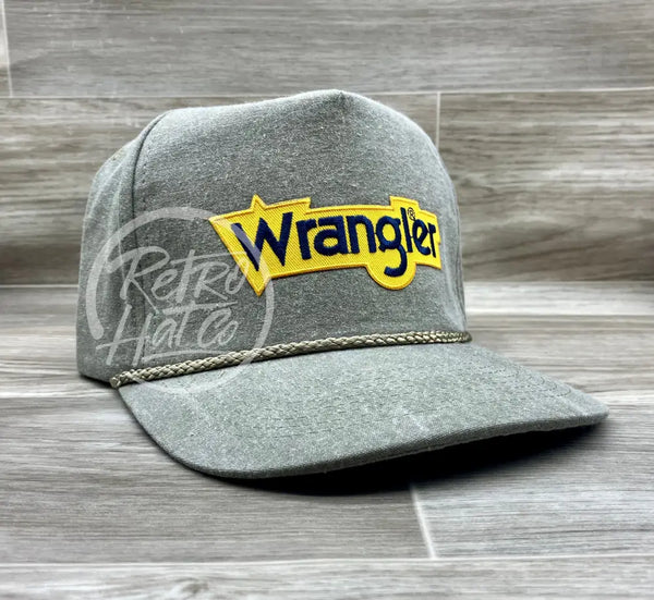 Wrangler Patch On Stonewashed Sand Retro Rope Hat Ready To Go